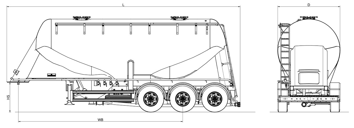 Non-Tipping Silo Semi Trailer
